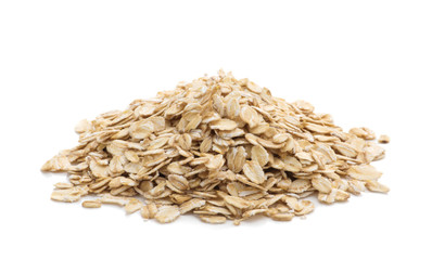 pile of oatmeal isolated on white background