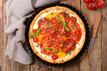 tomato quiche and cheese cream