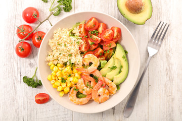 mixed vegetable and shrimp