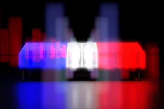 Blue and red police lights
