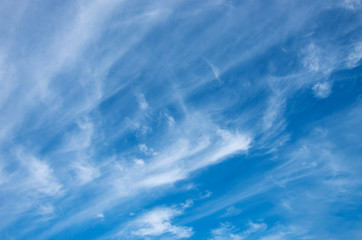 White clouds in blue sky.