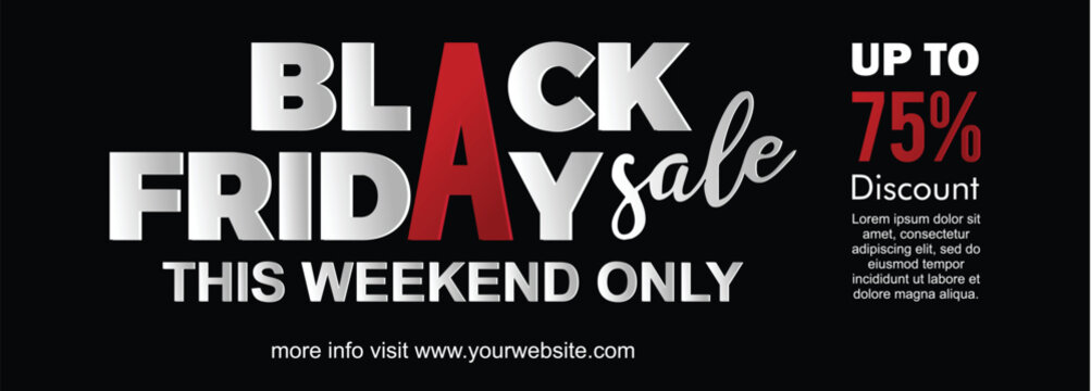 Black friday sale banner layout design for web and print. Modern design vector illustration.