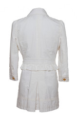 Fototapeta premium Women jackets. Woman blue white jacket isolated on a white background. Women fashion.