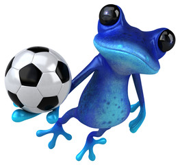 Fun blue frog - 3D Illustration