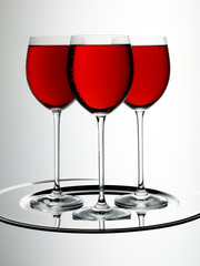 THREE GLASSES OF ROSE / BLUSH WINE