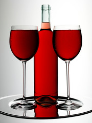 TWO GLASSES OF ROSE / BLUSH WINE