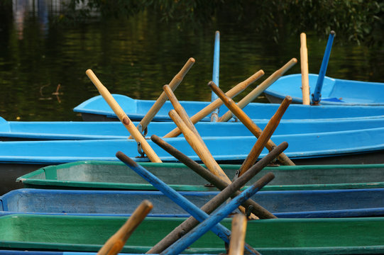 Blue Rowing Boats