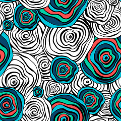 Fototapeta na wymiar Seamless abstract waves background. Vector abstract hand-drawn waves texture. backdrop with circular lines, Surface, fabric, textile design