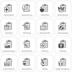 Medical Services and Health Care Flat Icons