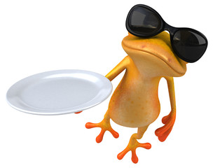 Fun yellow frog - 3D Illustration