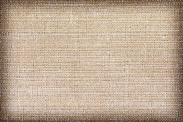 Linen fabric texture or background, Brown color.