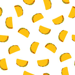 Tacos seamless vector pattern