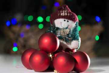 representation of a snowman as a decoration for the tree