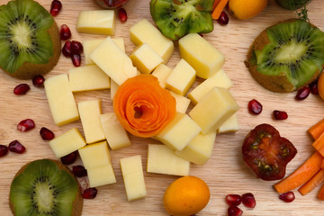Decorated Cheese and Fruit Party Platter