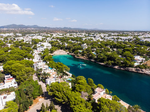 Spain, Balearic Islands, Mallorca, Coast of Cala d'or and bay Cala Ferrera