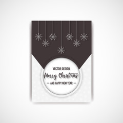 Merry christmas dark color flyer with snowflake, vector, illustration, eps file