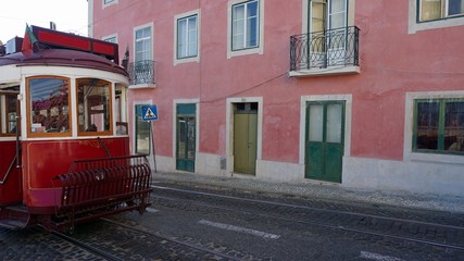 Obraz na płótnie Canvas old historical tram in the city of lisbon