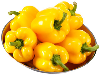 YELLOW PEPPERS ON WHITE