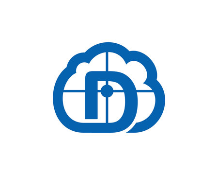 D cloud network logo template