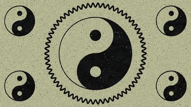 Decorative video with yin yang symbol