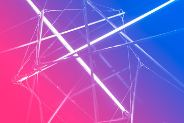 Halogen or led light lamps elements pack for night party or game design. Neon light tubes. Gradient...