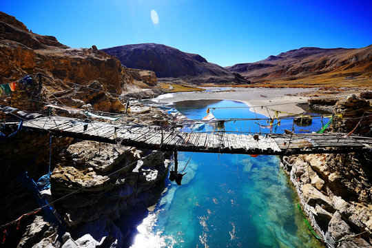 Sacred Lake In Tibet Landscape