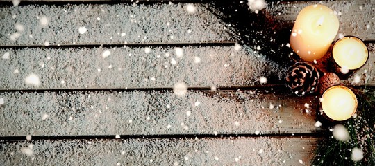 Composite image of snow falling