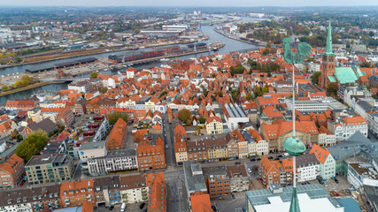 Blick auf die Stadt Lübeck von der Marienkirche