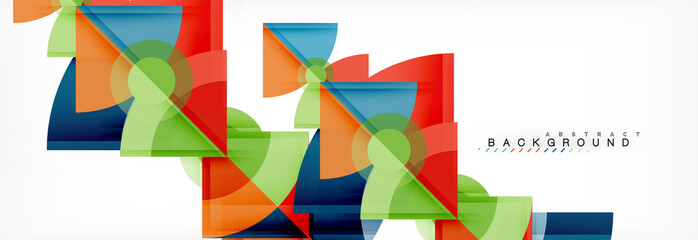 Triangles and circle geometric background