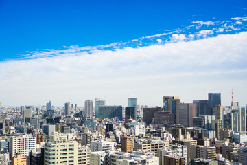 Fototapeta premium Beautiful architecture and building around Tokyo city with blue sky