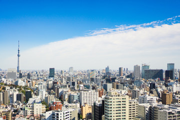 Fototapeta na wymiar Beautiful architecture and building around Tokyo city with blue sky