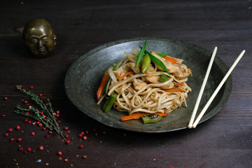 Stir fry noodles wok