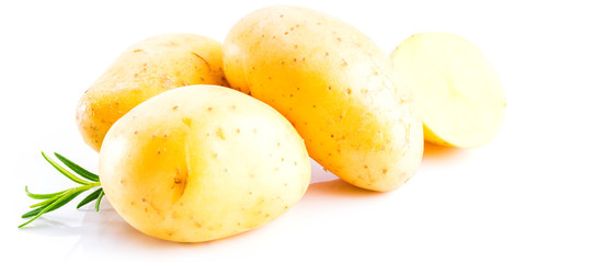 New potato isolated on the white background