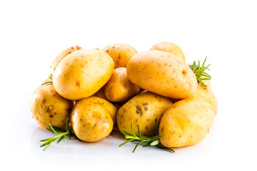 New potato isolated on the white background