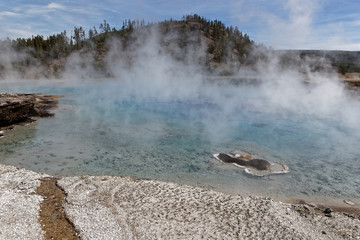 Excelsior Geyser crater in Yellwostone National Park
