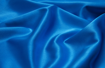 Smooth elegant blue satin can use as background