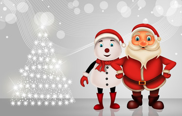  Merry Christmas happy christmas,santa with rendeer cheerful,Santa Claus and elvis in Christmas snow scene
