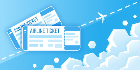 Airline boarding pass tickets. Concept of travel, journey or business. Vector illustration