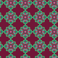 Seamless decorative pattern with abstract flowers