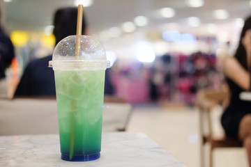 Colorful refreshment drinks lemonade