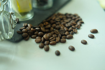 Heap of coffee beans