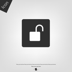 Open padlock vector icon