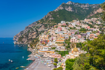  The town of Positano along the Amalfi Coast, Campania, Italy.