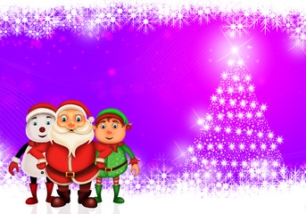 Merry Christmas happy christmas,santa with rendeer cheerful,Santa Claus and elvis in Christmas snow scene

