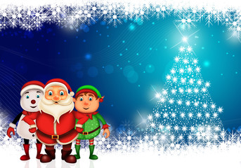  Merry Christmas happy christmas,santa with rendeer cheerful,Santa Claus and elvis in Christmas snow scene
