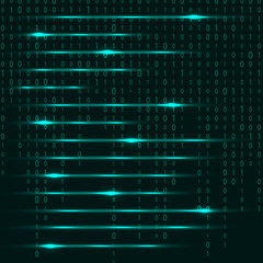 Tech abstract background with glowing lines, neon stripes, vector illustration, eps0 1