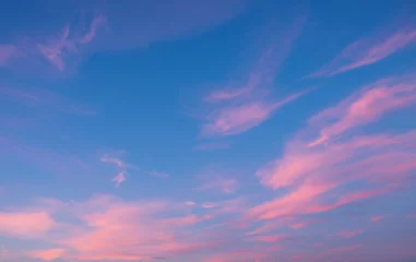 Papier Peint photo autocollant Ciel Ciel coucher de soleil avec des nuages roses