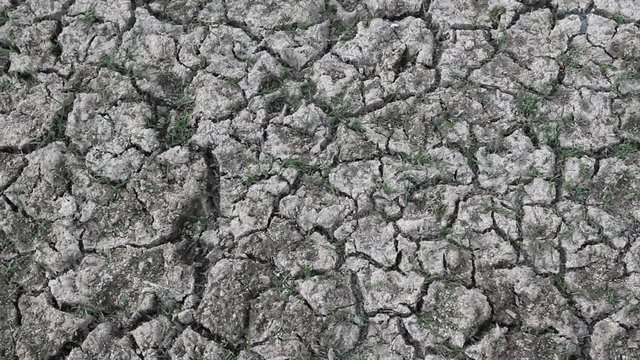 Soil cracked and dry by erosion