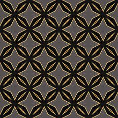 Design for printing on fabric, textile, paper, wrapper, scrapbooking. Black and yellow-gold geometric background. 