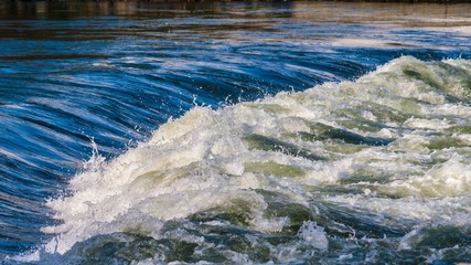 Beautiful view of the Isar wave near Plattling-Bavaria-Germany